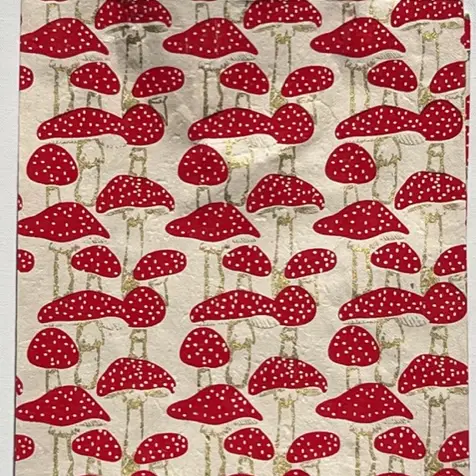 HANDMADE PAPER BAG MEDIUM  MUSHROOM