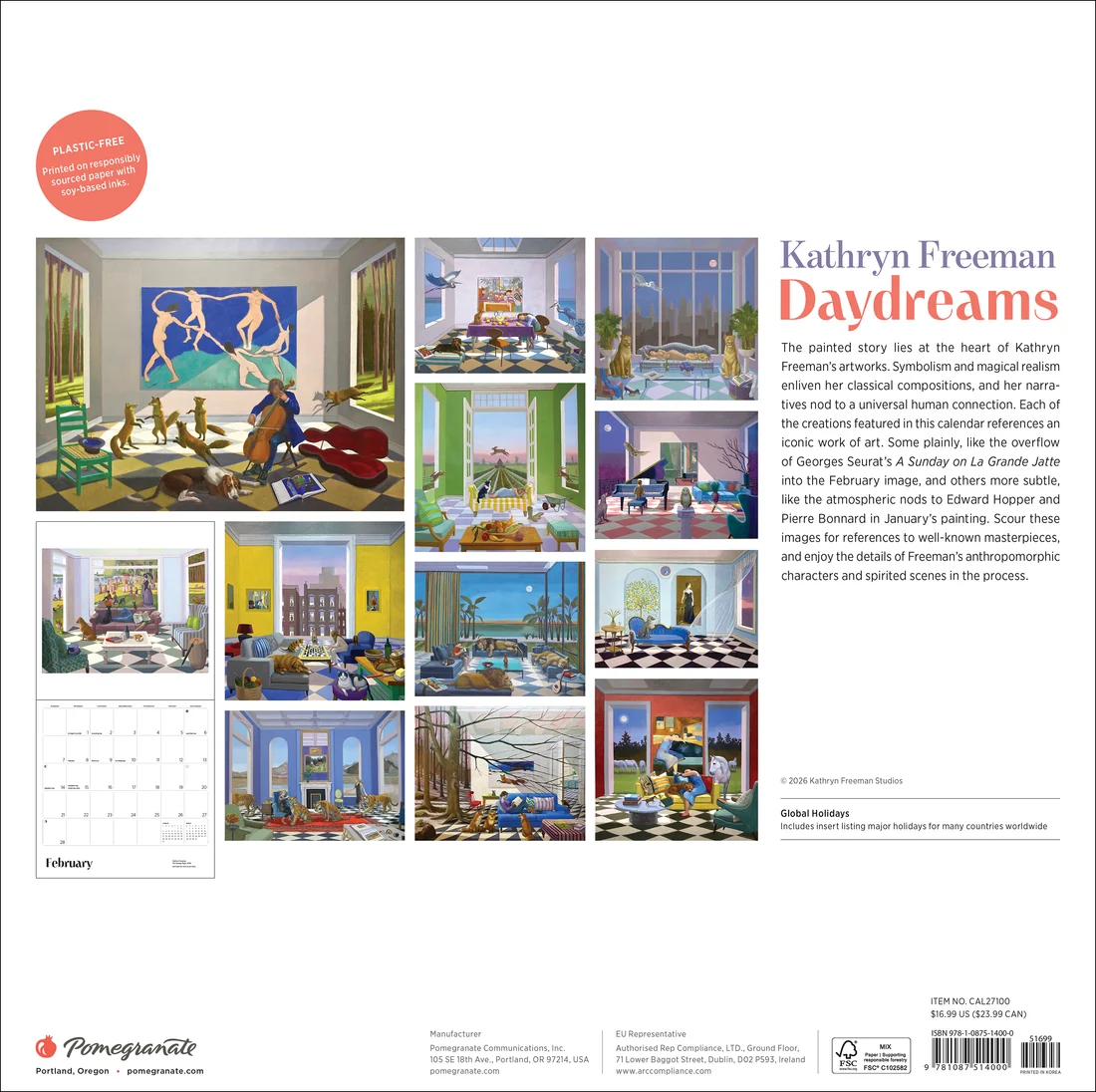 WALL CALENDAR 2027 - KATHRYN FREEMAN  DAYDREAMS