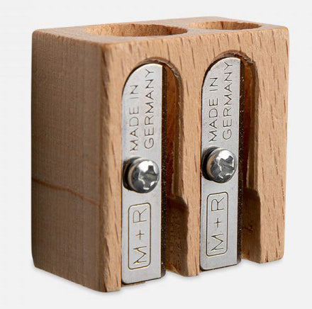 2-HOLE HOLE WOODEN PENCIL SHARPENER