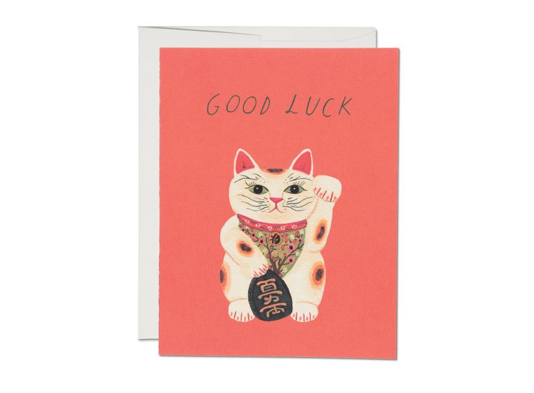 GREETING CARD - GOOD LUCK KITTY ENCOURAGEMENT