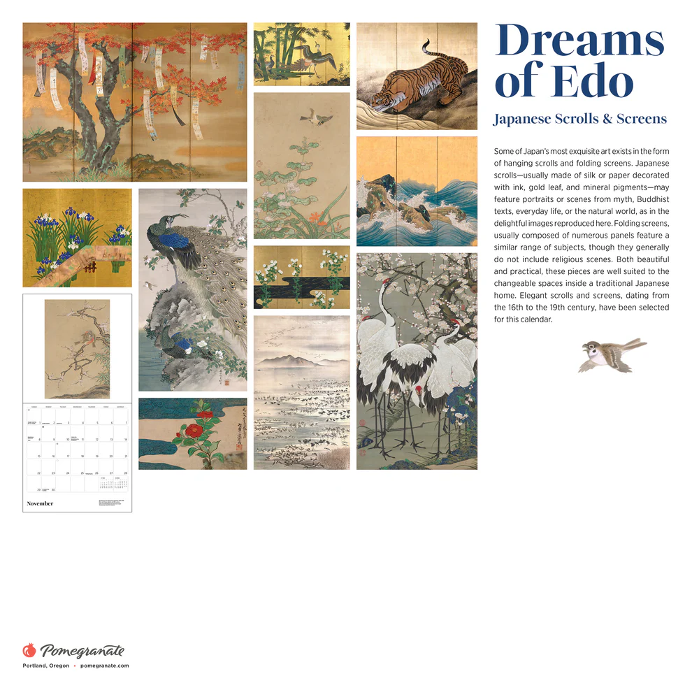 WALL CALENDAR 2026 - DREAMS OF EDO JAPANESE SCROLLS &amp; SCREENS