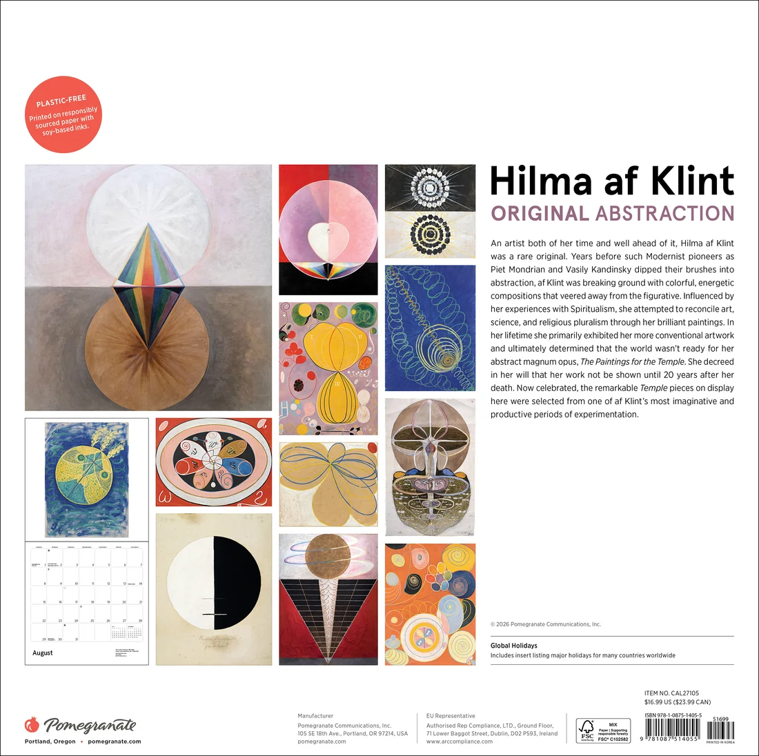 WALL CALENDAR 2027 - HILMA AF KLINT ORIGINAL ABSTRACTION
