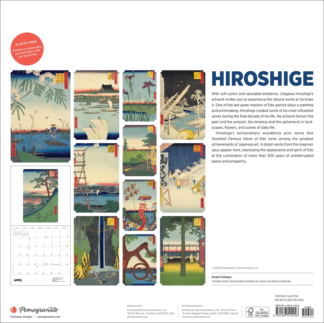 WALL CALENDAR 2027 - HIROSHIGE