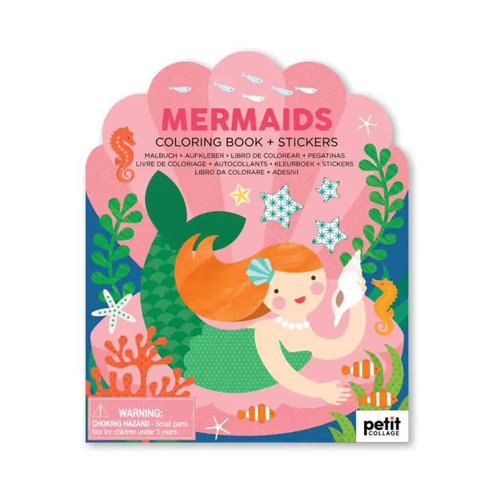 COLORING BOOK WITH STICKERS - MERMAIDS
