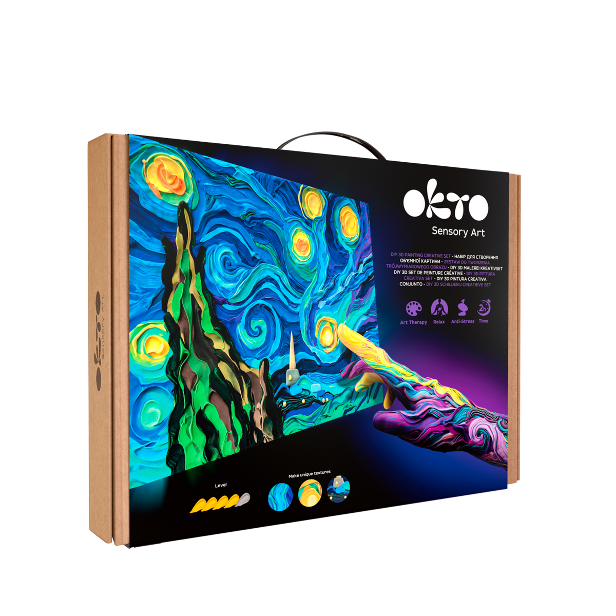 SENSORY ART 3D CLAY PAINTING KITS, STARRY NIGHT - VAN GOGH