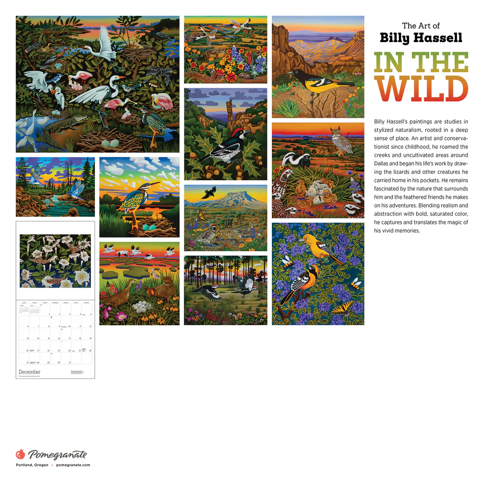 WALL CALENDAR 2026 - IN THE WILD: THE ART OF BILLY HASSELL
