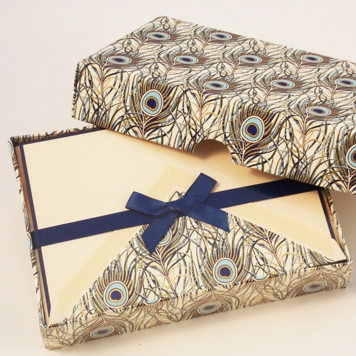 CLASSICA  NOTECARDS 10-PACK PEACOCK FEATHERS