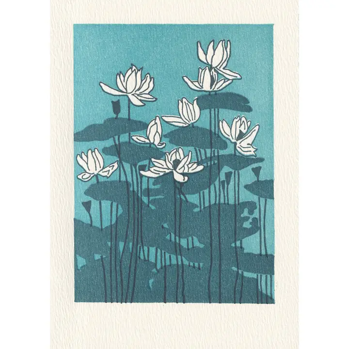 SATURN PRESS CARD - WATER LILIES