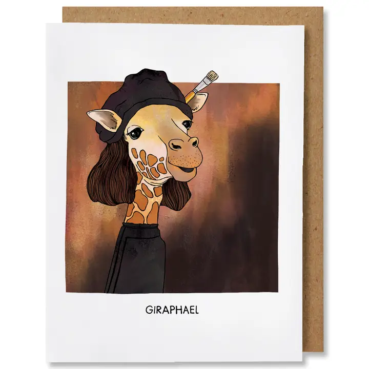 ILLUSTRATED FUNNY PUN EVERYDAY CARD - GIRAPHAEL