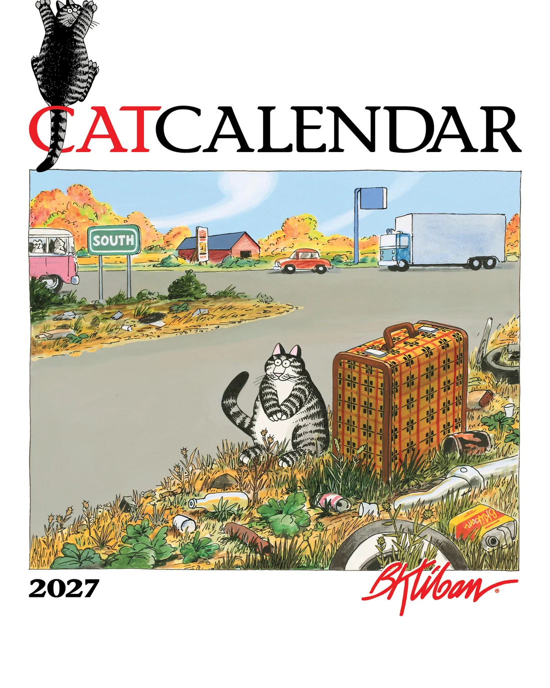 MINI WALL CALENDAR 2027 - B, KLIBAN CATCALENDAR