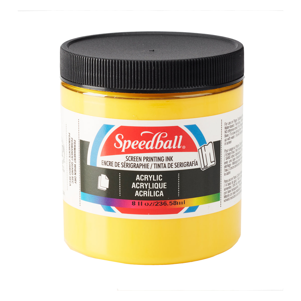 ACRYLIC SCREEN PRINTING INK 8oz MEDIUM YELLOW