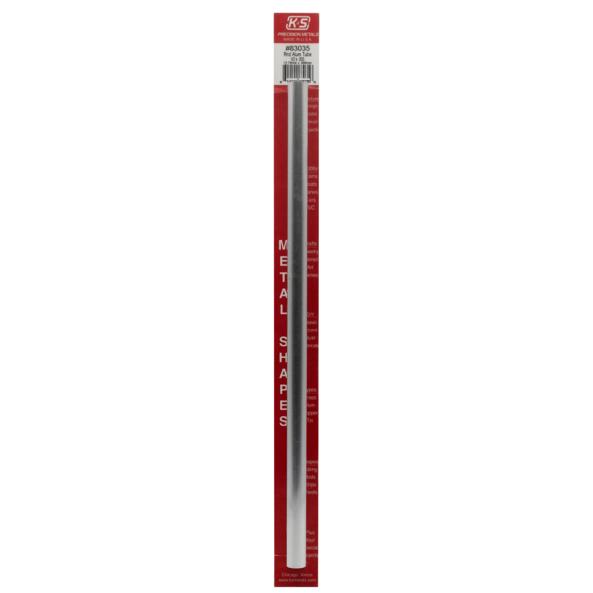 ALUMINUM TUBE ROUND 12&quot; x 1/2&quot; x .035&quot;