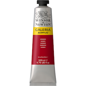 W&N GALERIA ACRYLICS CRIMSON 200ml