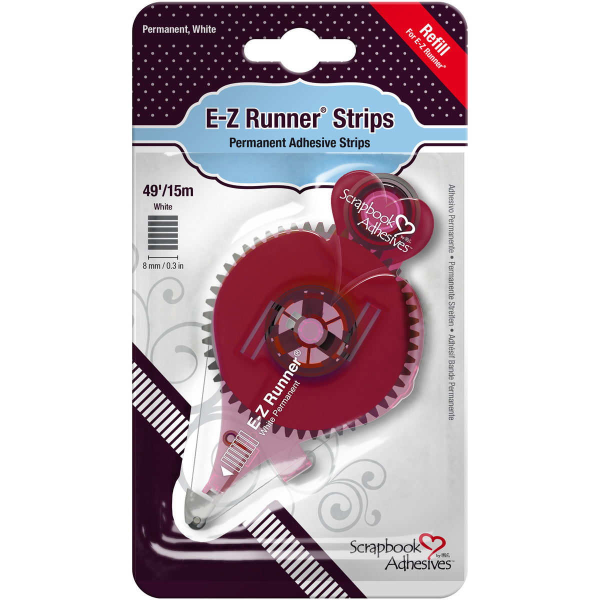 E-Z RUNNER PERMANENT STRIPS REFILL 49&#39;