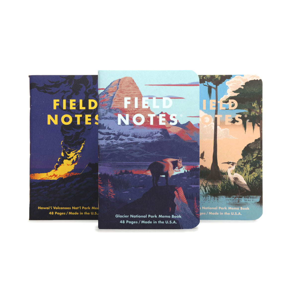 FN NATIONAL PARKS 3PK, GLACIER, HAWAII, EVERGLADES