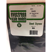 BLACK STYRENE SHEET 8&#39;&#39; X 12&#39;&#39; X  .010&#39;&#39; PKG/8
