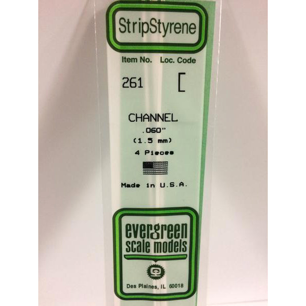 POLYSTYRENE OPAQUE WHITE CHANNEL .060 X 14&#39;&#39; PKG/4