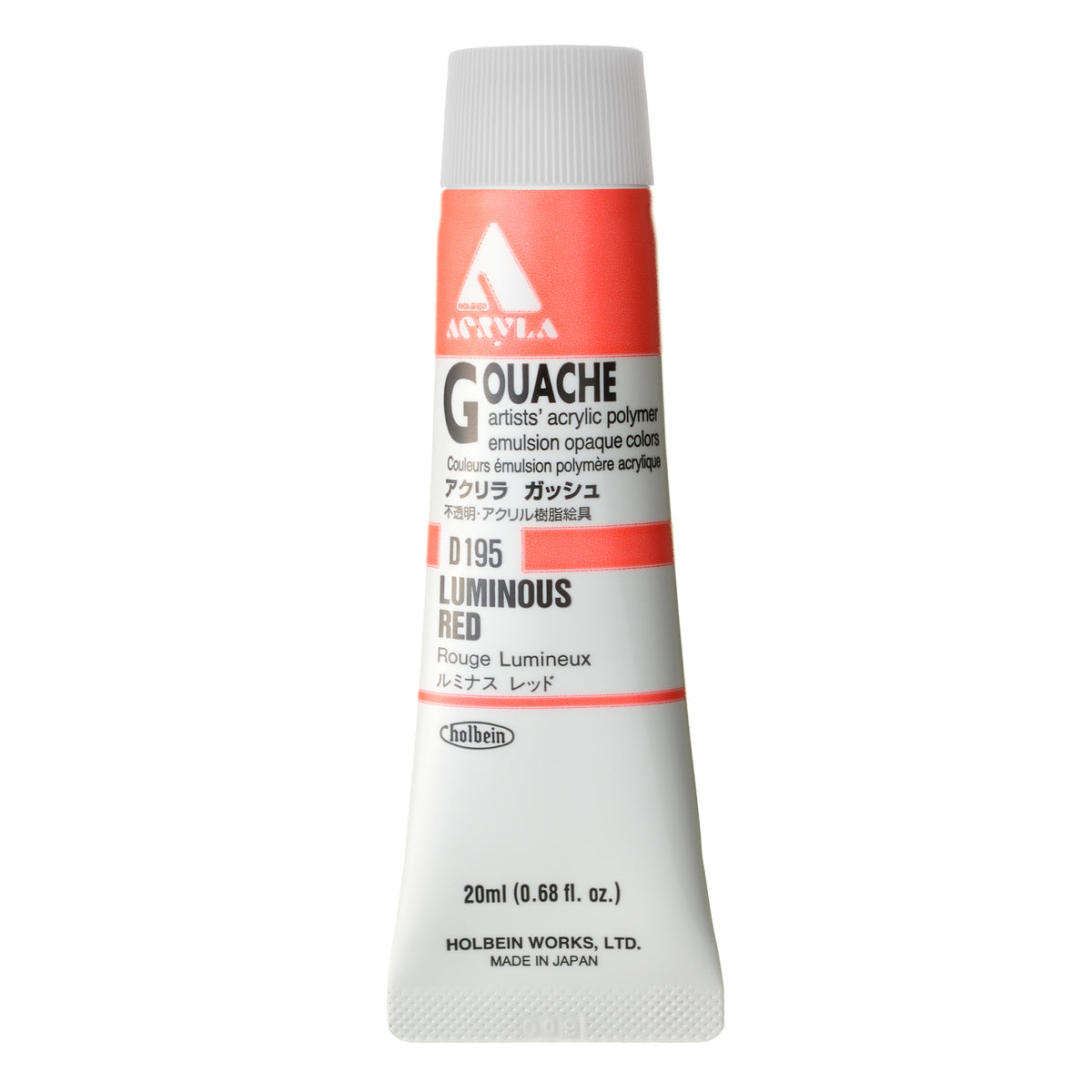ACRYLA GOUACHE 20ML LUMINOUS RED