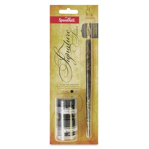 SIGNATURE PEN &amp; INK SET BLACK WITH CLEANER