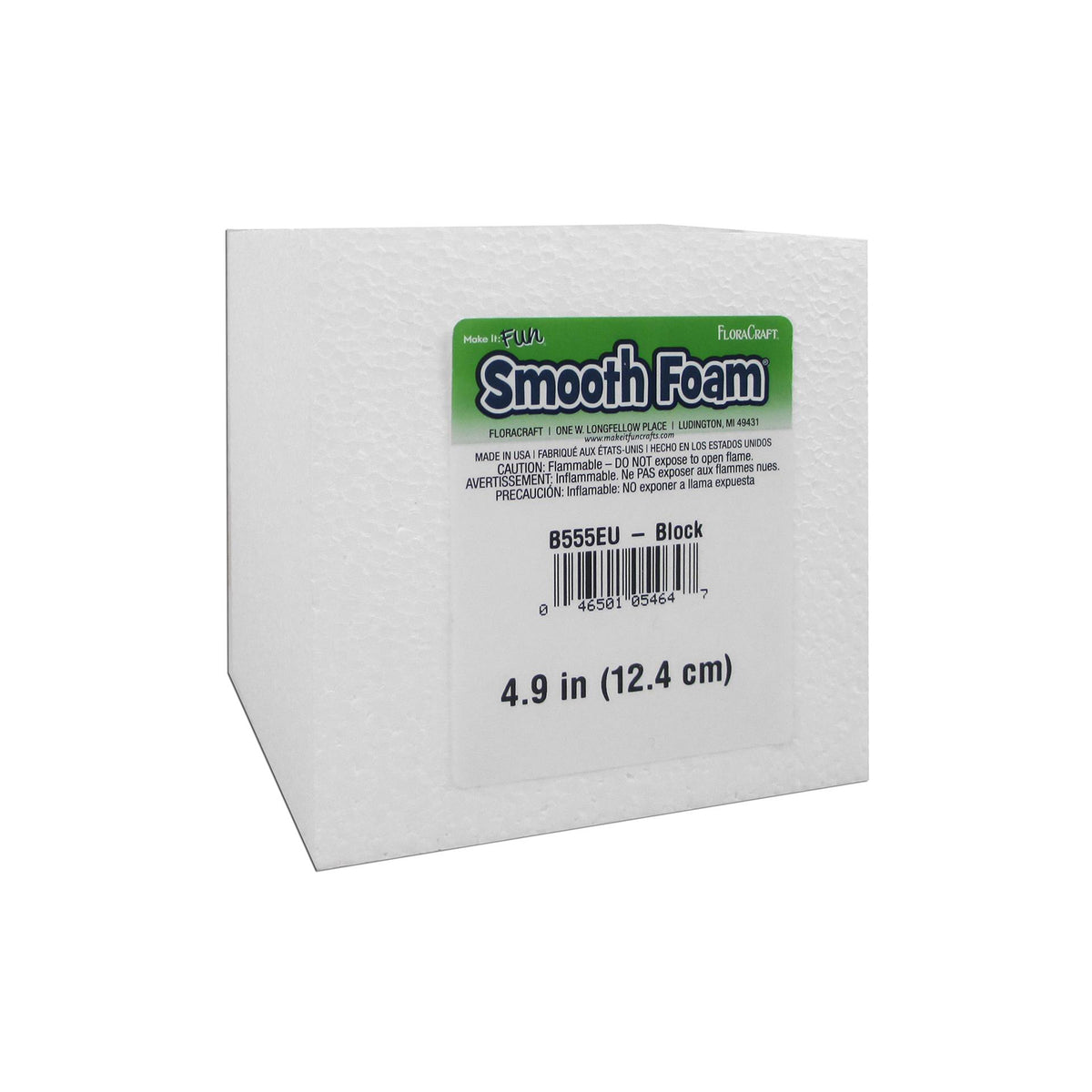 SMOOTH FOAM BLOCK WHITE 5&quot;x5&quot;x5&quot;