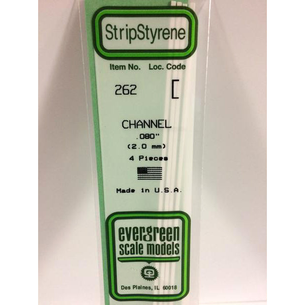POLYSTYRENE OPAQUE WHITE CHANNEL .080 X 14&#39;&#39; PKG/4