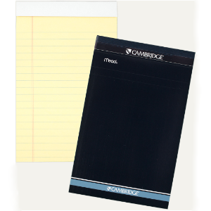 CAMBRIDGE STIFF-BACK JR LEGAL PAD 5X8 2PK