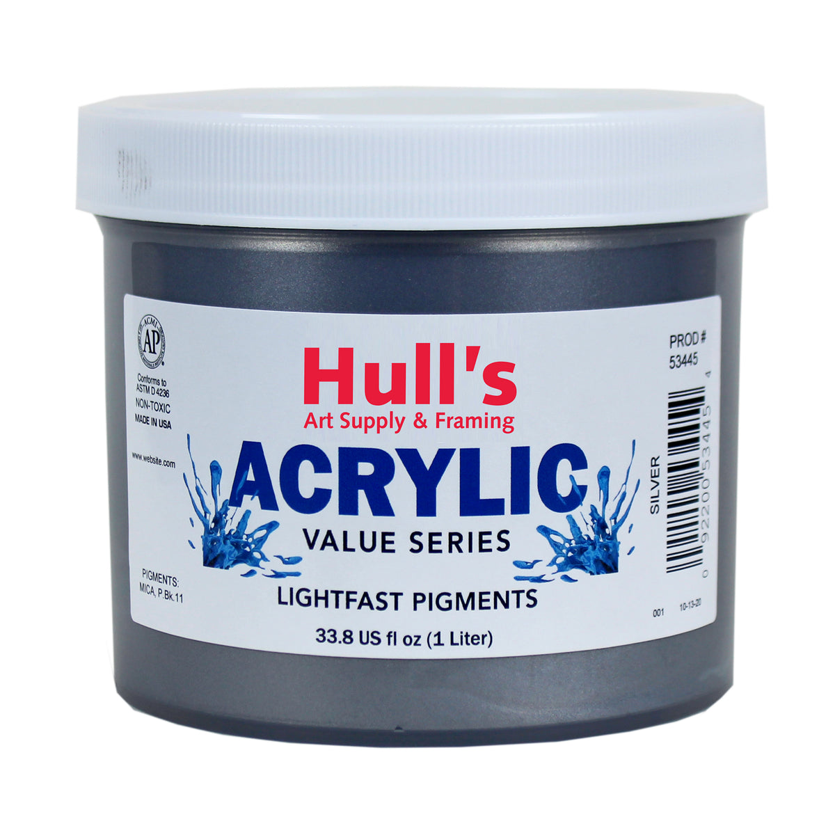HULLS ACRYLIC 32oz JAR SILVER
