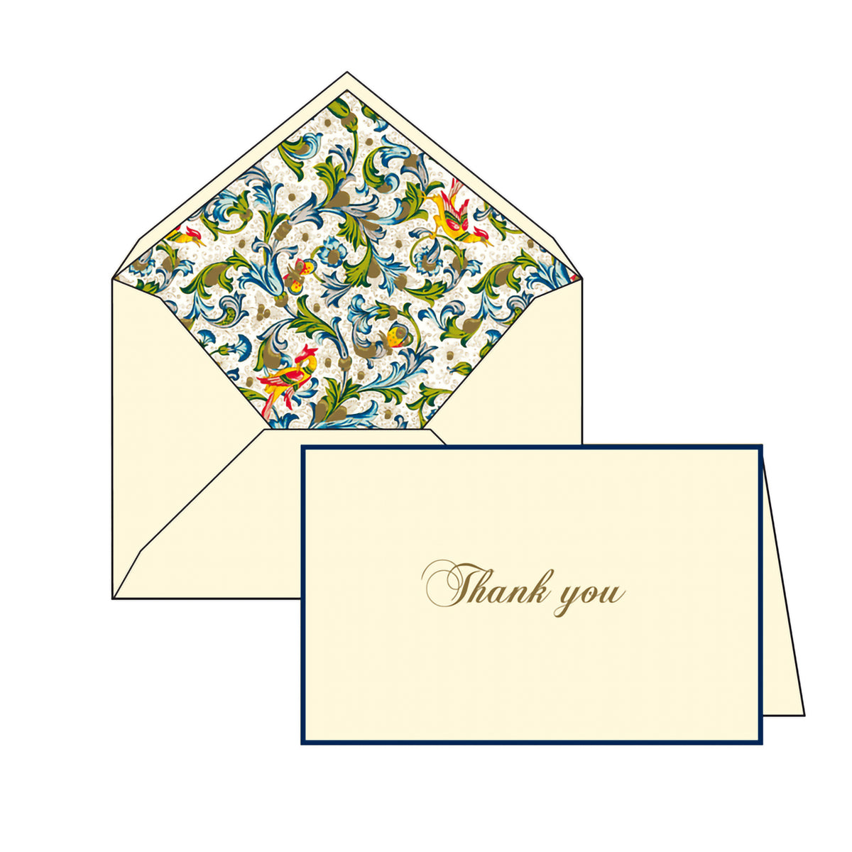CLASSICA THANK YOU CARDS 10-PACK BLUE FLORENTINE