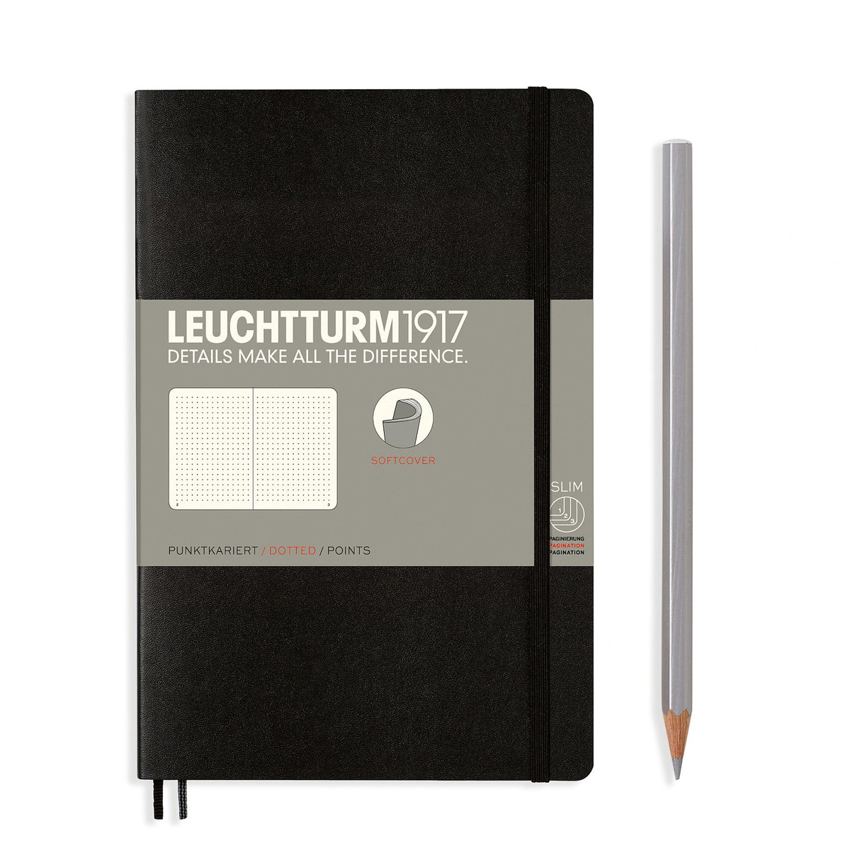 SOFTCOVER B6+ NOTEBOOK DOTTED BLACK