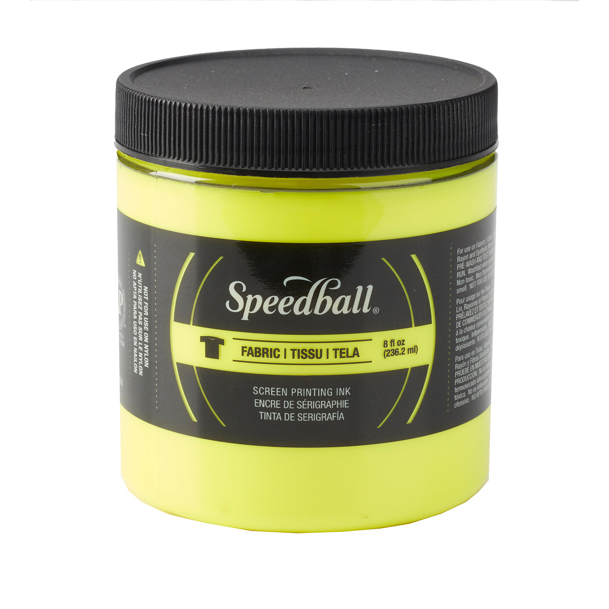 FABRIC SCREEN PRINTING INK 8oz FLUORESCENT YELLOW