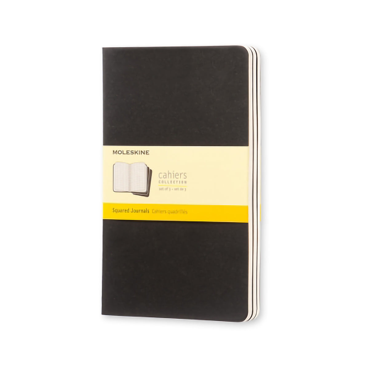 MOLESKINE CAHIER SQUARED LARGE BLACK 3-PACK