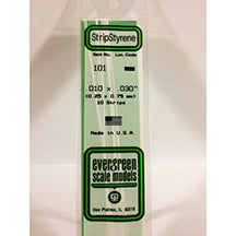 POLYSTYRENE STRIP OPAQUE WHITE .010 X .030 x 14&#39;&#39;