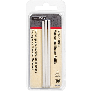 GENERAL&#39;S PEN STYLE MECHANICAL ERASER REFILLS 3-PACK