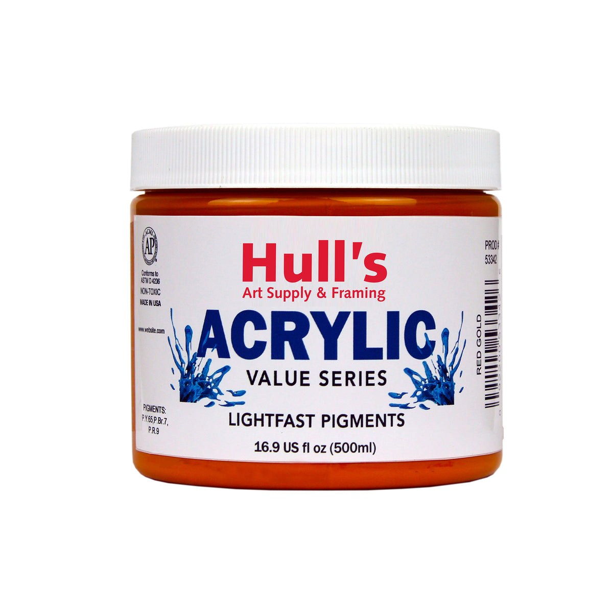 HULLS ACRYLIC 16oz JAR RED GOLD