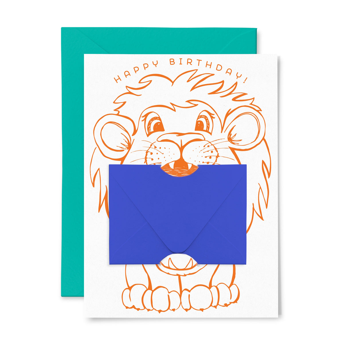 COLOR BOX LETTERPRESS CARD LION