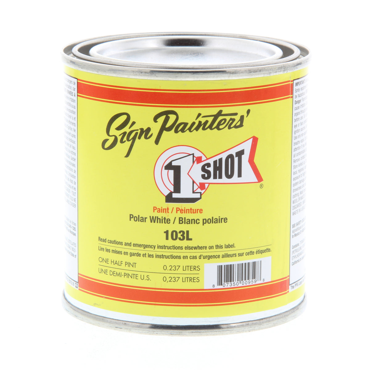 1 SHOT LETTERING ENAMEL POLAR WHITE 8oz