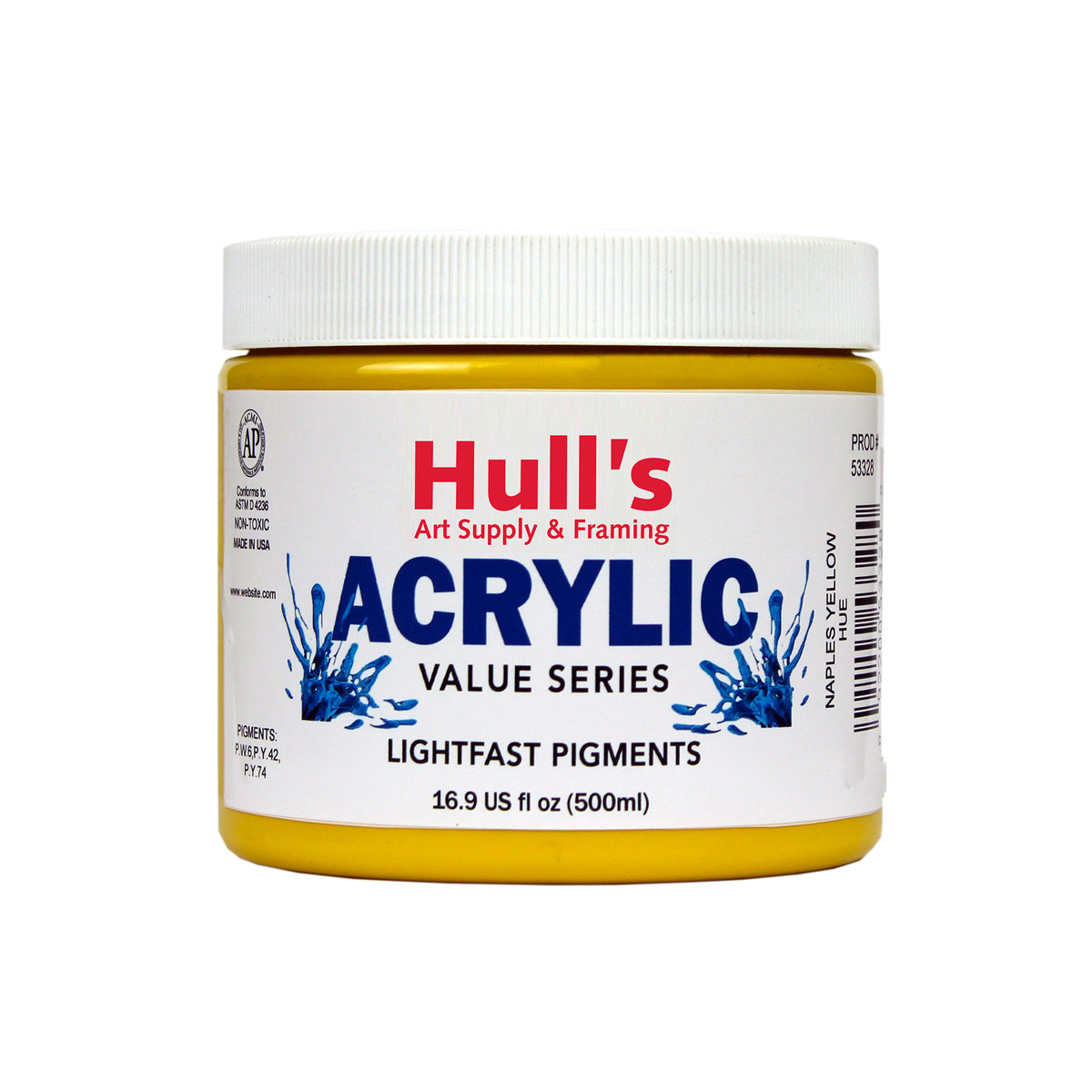 HULLS ACRYLIC 16oz JAR NAPLES YELLOW