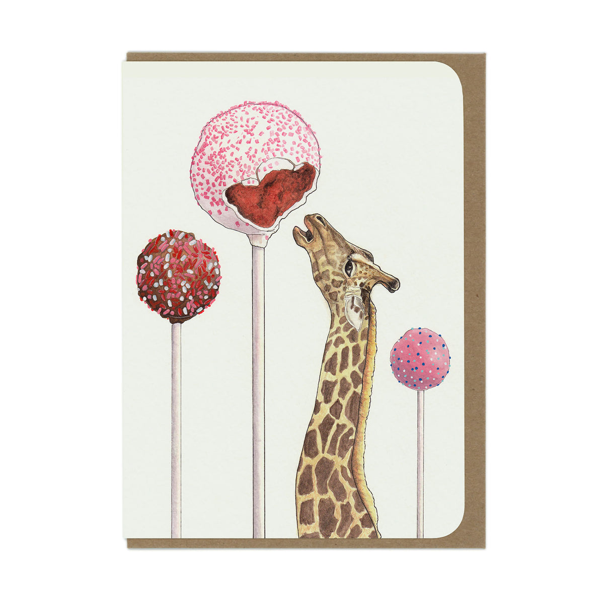 ILLUSTRATION CARD BIRTHDAY GIRAFFE