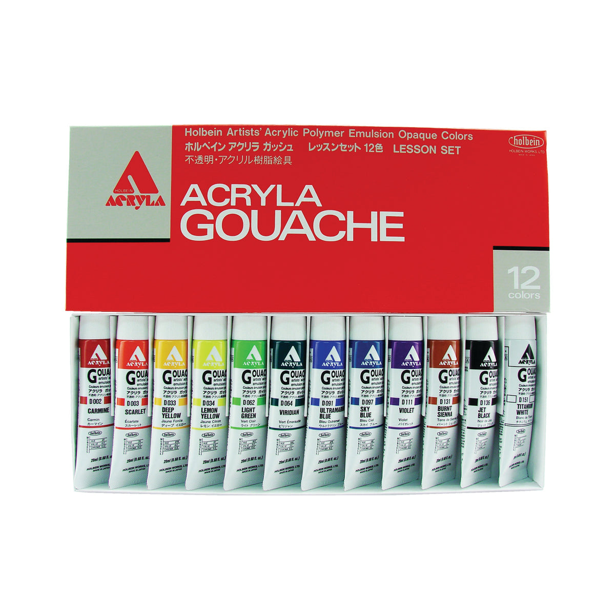 ACRYLA LESSON 20ml TUBE SET/12