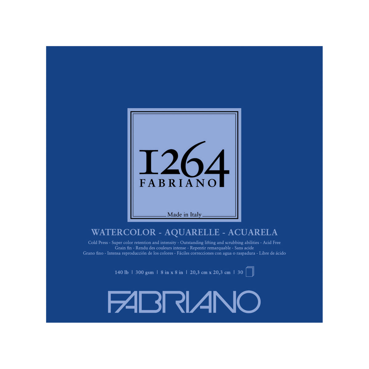 FABRIANO 1264 WATERCOLOR PAD 8&quot;x8&quot;
