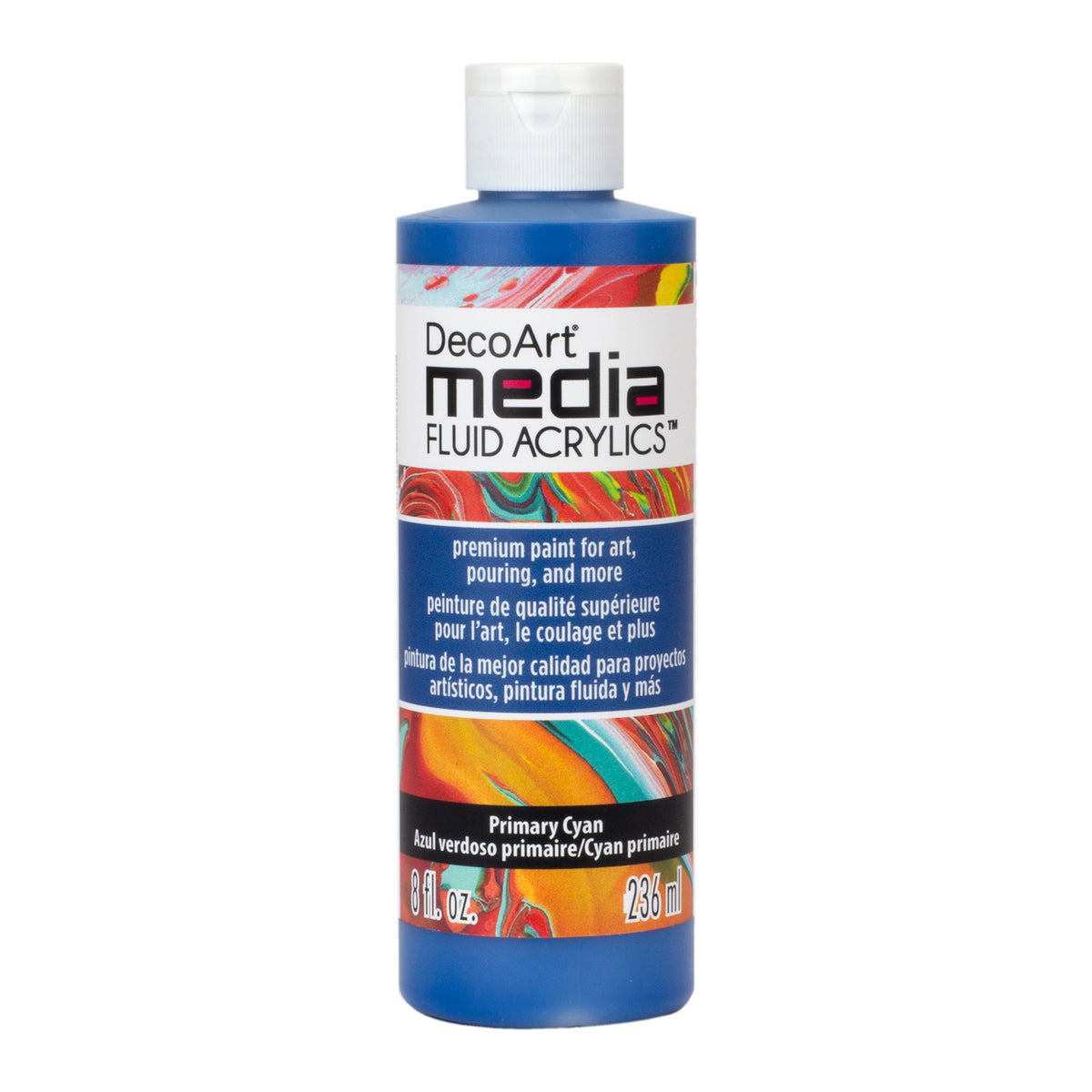 MEDIA FLUID 8oz PRIMARY CYAN