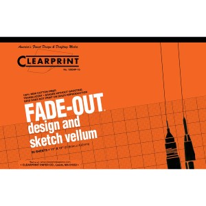 1000H DESIGN VELLUM 10X10 GRID 50-SHEET PAD 11X17