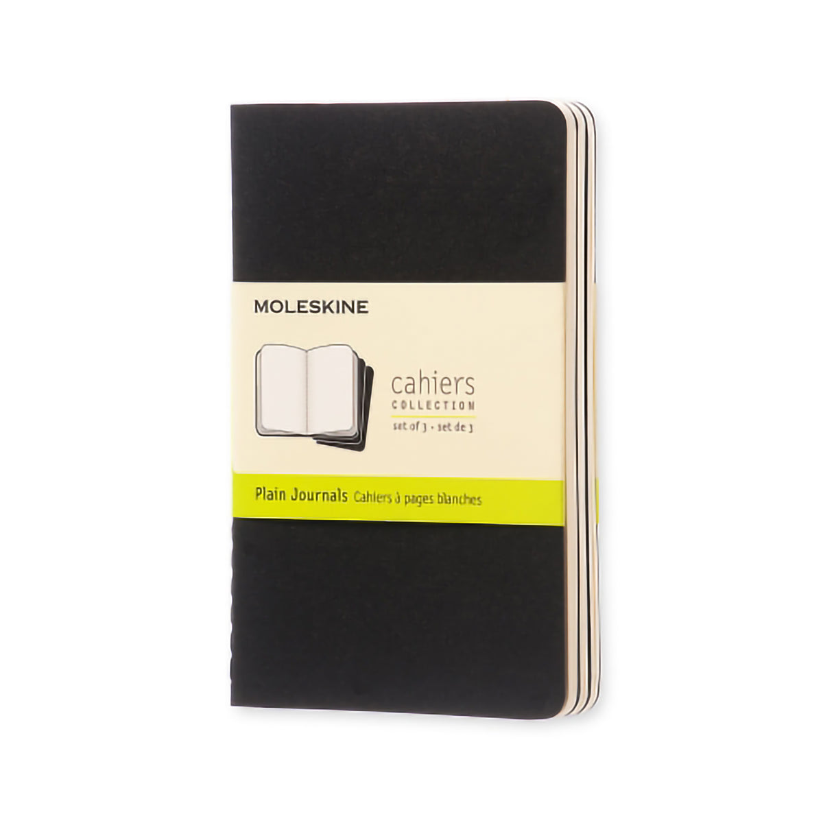 MOLESKINE CAHIER PLAIN POCKET SIZE BLACK 3-PACK