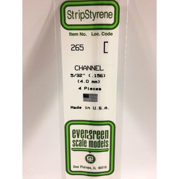 POLYSTYRENE OPAQUE WHITE CHANNEL .156 X 14&#39;&#39; PKG/4