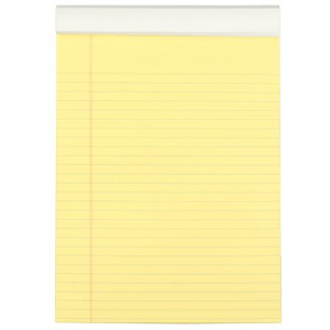 CAMBRIDGE STIFF-BACK LEGAL PAD CANARY 8.5X11
