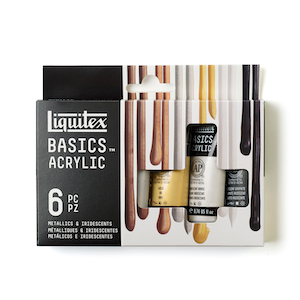 BASICS ACRYLIC METALLIC &amp; IRIDESCENT SET 6x22ml