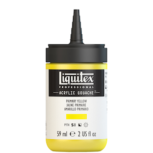 LIQUITEX ACRYLIC GOUACHE 59ml JAR PRIMARY YELLOW