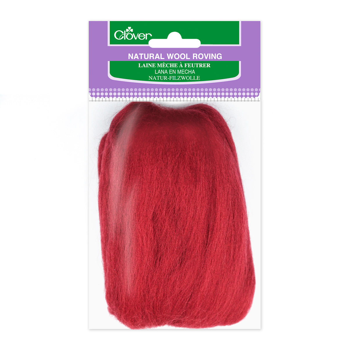 NATURAL WOOL ROVINGS RED