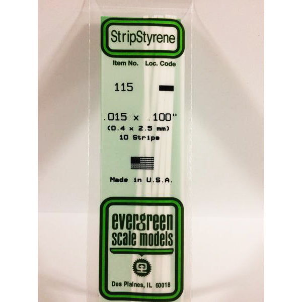 POLYSTYRENE STRIP OPAQUE WHITE .015 X .100 x 14&#39;&#39;