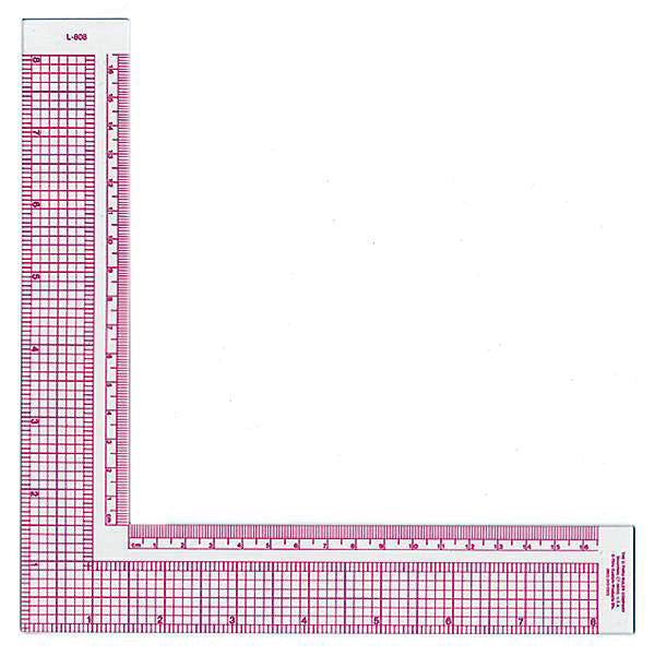 WESTCOTT C-THRU 8&#39;&#39; L-SQUARE ENG/METRIC